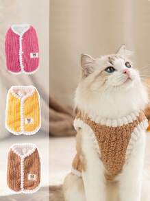 柔软温暖的针织无袖狗/猫毛衣，舒适的狗和猫宠物服装，适合所有季节，秋冬季