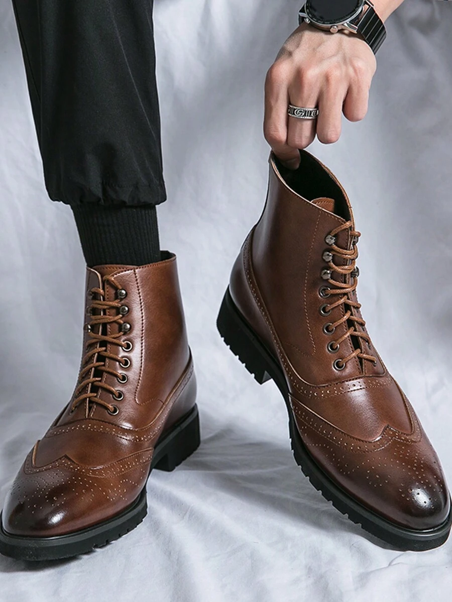 Versão Coreana Negócios Formal Elegante Cavalheiro High-End Estilo Britânico Confortável Moda Botas De Bico , Trabalho & Casual Homens Sapatos