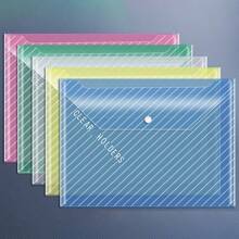 10 pezzi Cartelle in formato A4 classiche all'ingrosso, buste trasparenti in PP per documenti, impermeabili, trasparenti, per la scuola, forniture scolastiche