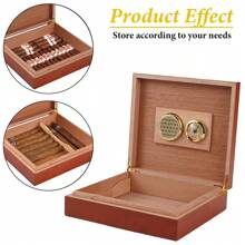 OUR ADVENTURE BOOK Eine tragbare Mini-Zedernholz feuchtigkeitsspendende Zigarrenbox mit einem Feuchtigkeitsmesser und einer Flip-Cover Feuchtigkeitsbox für den Heimgebrauch