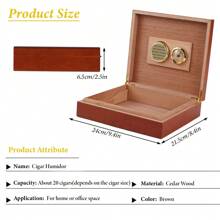 OUR ADVENTURE BOOK Eine tragbare Mini-Zedernholz feuchtigkeitsspendende Zigarrenbox mit einem Feuchtigkeitsmesser und einer Flip-Cover Feuchtigkeitsbox für den Heimgebrauch