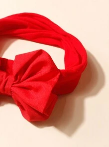 Baby Bow Decor Hair Band Tình yêu Valentine - Đỏ - Xem 2