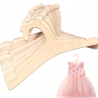 10pcs Wooden Bear Shaped Child Clothes Hanger, Creative Home Decor & DIY Children's Room Decorative Accessories Love Valentine