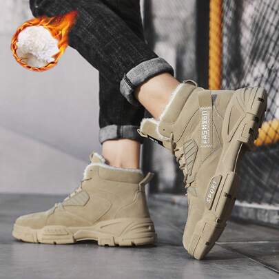 Botas masculinas grossas, botas de trabalho ao ar livre