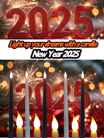 #Valentine's Day Decorations, #Ramadan Day Decorations, #New Year Gifts, 24-Pack Flameless Taper Candles Bulk LED Taper Candle Sticks Battery Operated Christmas Birthday Wedding Party Table Decorations
