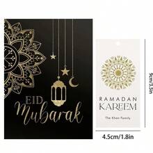 2 Stück Grußkarten und Anhänger, Mubarak Karten mit Goldfolie - Luxus Mubarak Karten - Schwarz und Gold Karten - E ID Karten, perfekt zum Geschenkverpacken und um als Geschenk zu verschicken