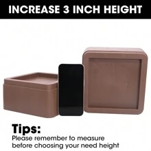 8 Set Bed Risers 3inch, Adjustable Furniture Risers, Heavy Duty Oversized Bed Legs Risers, Up To 6000 Lbs-Table Leg Extenders, Bed Table, Chair, Desk, Sofa (Brown 8 Pack)