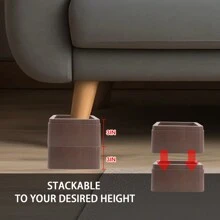 8 Set Bed Risers 3inch, Adjustable Furniture Risers, Heavy Duty Oversized Bed Legs Risers, Up To 6000 Lbs-Table Leg Extenders, Bed Table, Chair, Desk, Sofa (Brown 8 Pack)