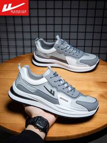WARRIOR 1 paio di sneaker stringate da uomo, di stile alla moda, leggere, confortevoli, antiscivolo, casual da esterno a collo basso