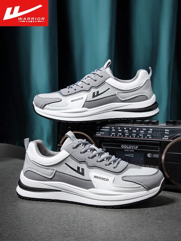 WARRIOR 1 paio di sneaker stringate da uomo, di stile alla moda, leggere, confortevoli, antiscivolo, casual da esterno a collo basso