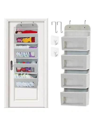 Organizador De 4 Bolsillos Transparentes Para Colocar Sobre Colgable