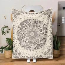 1 Pc Bohemian Tapestry Wall Hanging, Beige White Floral Tapestry With Dotted Daisy Medallion Print Bedroom Boho Hippie Home Decor Rama Decoration Rama Gifts Birthday Graduation