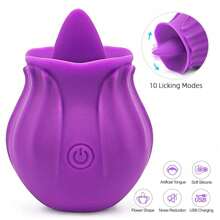Rose Licking Vibrator Tongue Vibrator Clit Nipple Stimulation Sex Toy, G-Spot Vibrator With 10 Vibrator Modes For Women Adult Sex Toys And Games For CouplesRechargeable Handheld Massager - Portable Vibration Relax Stick For Full Body Relaxation, Neck, Back, Legs & Waist