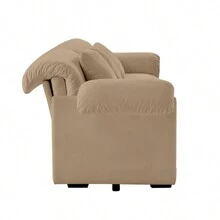 Extra Large 3 - Seat Modern Velvet Sofa With Storage Function Under Each Seat, Oversize Sofa Clould Like Deep Seat Couch With Comfortable Seat And Back Support, 3 Seater Sofa With Fluffy Armrest Pillo