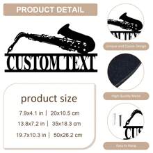 1pc Customized Saxophone Metal Wall Art, Modern Decorative Iron Plaque, Suitable For Office, Living Room, Bedroom, Terrace, Kitchen, Garden, Store, Cafe, Ballroom, Bar, Country House Wall Decor, Housewarming, Holiday, Birthday Gift, Saxophone Music Lover Gift, Removable And Reusable. Gifts Graduation