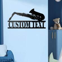 1pc Customized Saxophone Metal Wall Art, Modern Decorative Iron Plaque, Suitable For Office, Living Room, Bedroom, Terrace, Kitchen, Garden, Store, Cafe, Ballroom, Bar, Country House Wall Decor, Housewarming, Holiday, Birthday Gift, Saxophone Music Lover Gift, Removable And Reusable. Gifts Graduation