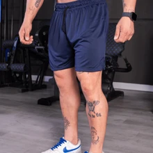 Set Of 4 2-In-1 Men's Shorts, Made From Dry Fit Fabric, With Elastane And Lining, Ideal For The Gym, Running And Training. - Xanh và trắng - Xem 3