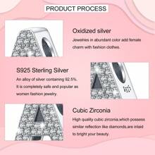 Easvnya Silver Zirconia English Alphabet A-Z Pendant, Suitable For Handmade Bracelets/Necklaces, Minimalist & Fashionable Jewelry Charm, DIY Craft, Women's Birthday Party Gift