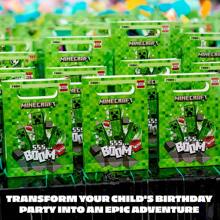 Minecraft Party Bags Sticker Sheet 10 Pieces Gift Creeper Favours Goodie Supplies Gamer Birthday Celebration - Green - View 3