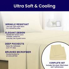 Luxurious Ultra Soft 3-Piece Bamboo Fiber Bed Sheet Set With Deep Pockets - Twin - Cream - View 6