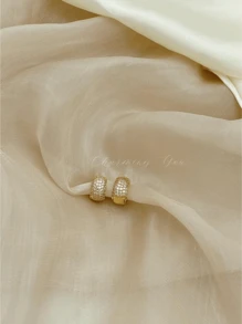 Brincos de argola Decoração Zircônia Cúbica Masculino