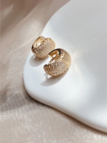 Brincos de argola Decoração Zircônia Cúbica Masculino