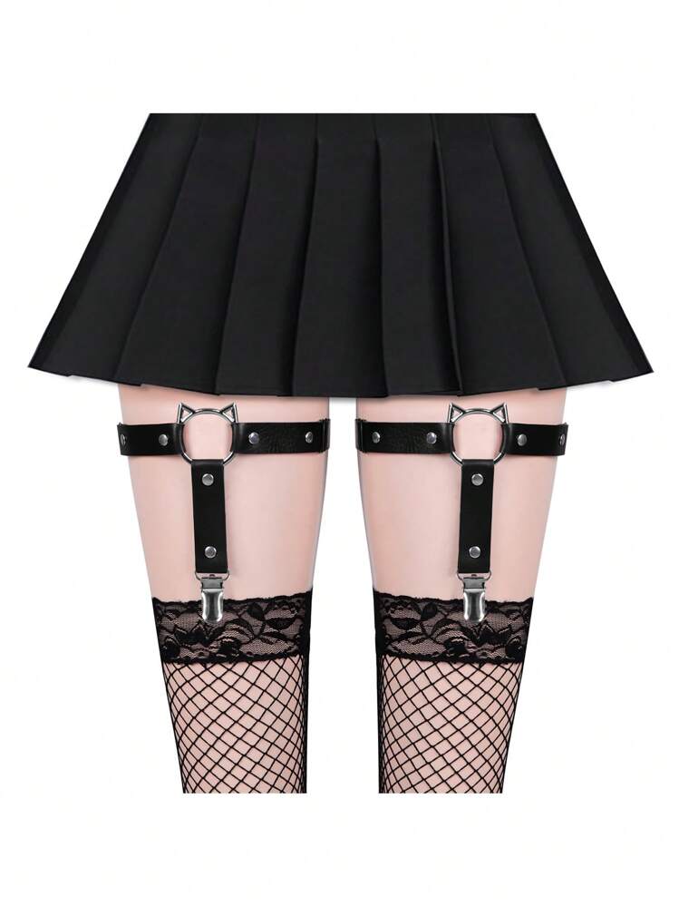 fishnet leather garter belt Amazon.com: ShawGobow Gothic Leg Garter,2 Piece Leather Thigh Belt,Halloween  Cosplay Goth Punk Rock Festival Outfit,Devil : Clothing, Shoes & Jewelry main image 0