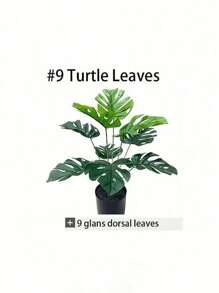 1 件 9 叶人造植物,带茎,生动的棕榈和龟壳竹子设计,非常适合丛林、海滩、夏威夷派对、家庭花园和办公室,无需花盆 - 彩色 - 查看 13