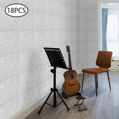 Paneles Acústicos Autoadhesivos, Pack de 18 Amortiguadores Acústicos de Alta Densidad, Aislamiento Acústico de Pared, Esteras de Espuma Acústica, Paneles Acústicos para Techos, Puertas y Tratamiento Acústico, 30 x 30 x 0,9 cm (Gris Oscuro)