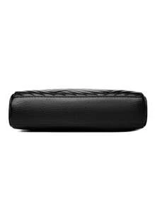 Bolso bandolera con relieve tipo litchi vintage, bolso de hombro de PU retro, bolso y monedero todo a juego para mujer
