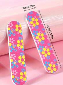 50pcs Dual-Sided Durable Portable Mini Nail Files, Suitable For Natural And Artificial Nails, Compact Colorful Design For Manicure & Pedicure