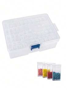 1pc 42 Slots Diamond Painting Accessories Storage Box, 5D Diamond Embroidery Bead Art Kit Case, Jewelry & Nail Decoration Supply Organizer, Lightweight & Easy To Use
