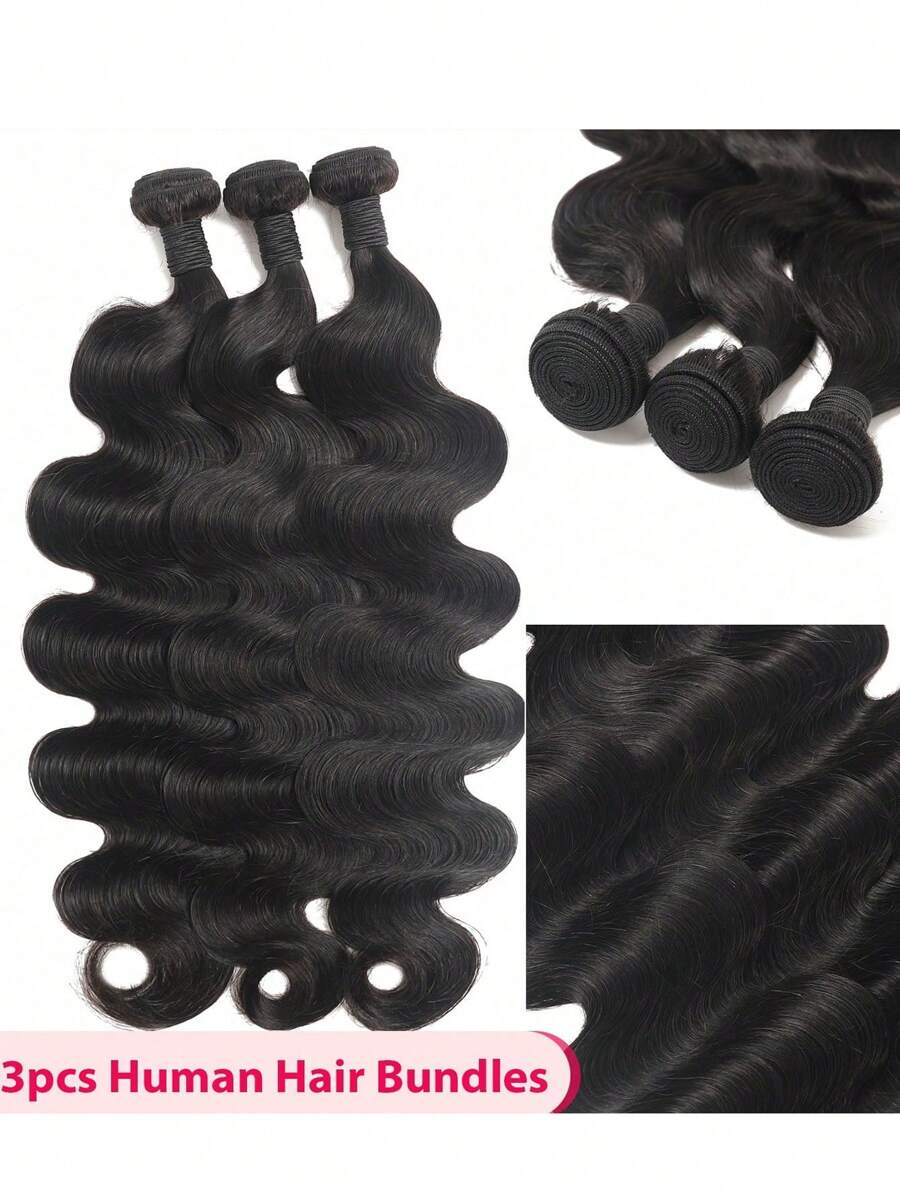 3pcs Múa Tự nhiên Đen Tóc con người trinh nữ - SNatural - Xem 1