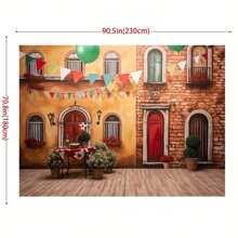 1 件意大利主题派对意大利建筑背景照片道具、派对家居装饰、派对墙壁装饰、派对背景装饰、派对装饰用品