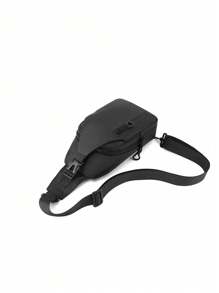 Men's Multifunctional Chest Bag With USB Charging Port, Lightweight Shoulder Bag, Mobile Crossbody Bag, Multi-Functional Solid Color Sports Hiking Large Capacity, Waterproof Commuting Fanny Bag, Christmas Belt Bag Travel Bag Winter Christmas Gift Black Bag Travel Essentials Holiday Essentials Bag For Men Fanny Pack Bags Men Summer Back To School The Sporty Life Vacation Bag Pack Waist Bag Spring School Supplies Pouch