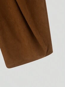 INCERUN Fashion Men High Waist Zipper Wrap Pleated Palazzo Culotte Long Pants Holiday Party Casual Loose Wide Leg Trousers Bottoms - Brown - View 9