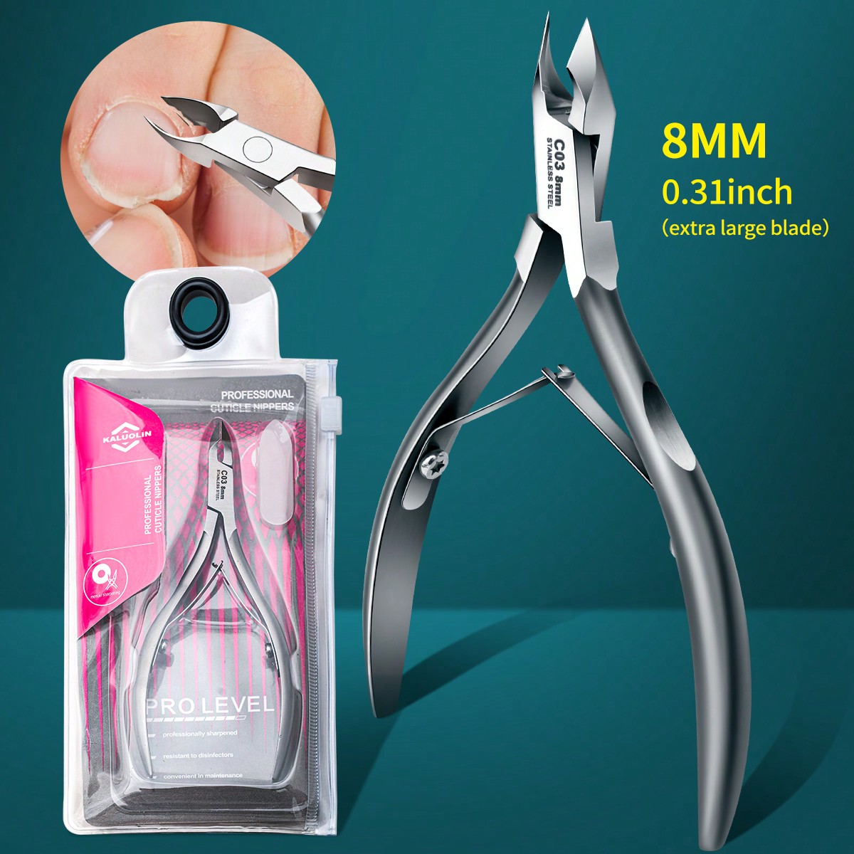 1pc 8mm Stainless Steel Callus Trimmer, Very Sharp Cuticle Nipper Cutter, Nail Clippers Foot Care Manicure Tool, Space Gray
