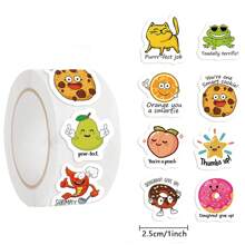 500pcs/Roll Cartoon Creative Stickers, Simple & Fashionable For Casual Daily Use