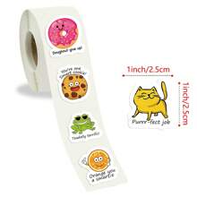 500pcs/Roll Cartoon Creative Stickers, Simple & Fashionable For Casual Daily Use