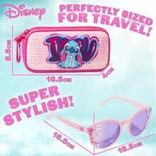 Disney Stitch Set Sunglasses UV Protection Case 2 Scrunchies Hair Clips Accessories Set Gift - Multicolor - View 4