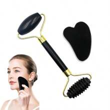 3Pcs/Set Facial Massage Tool, 3-Piece Set Of Jade Roller Gua Sha, Natural Xiuyan Jade. Face Roller Massager, Scraping Tool, Jade Stone Massage Tool,Beauty,Skin Care Products,Spa,Self Care,Skin Care Tools,Face Care,Esthetician Supplies,Massage,Face Massage Tool,Face Roller - Green - View 6