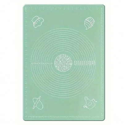 1 tấm thảm nhào bột dày cho nhà bếp, kích thước 19,7 X 15,7 inch, làm bằng chất liệu silicon chống dính. Có bề mặt chống trượt, lý tưởng để nướng trên bàn, tuyệt vời để làm bột bánh pizza và bột bánh ngọt trong phòng ăn.