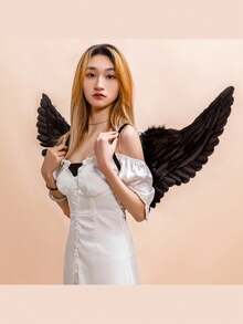 1pc Adult Angel Feather Wings Decor, Stage Performance, Photography Prop - Multicolor - View 2