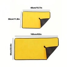Paño extra grande para lavar y secar autos, de color gris-amarillo, ultrasuave, grande, grueso y de secado rápido. Paño de limpieza y secado de autos extra grande de 30*30cm, 60*160cm para autos y camiones