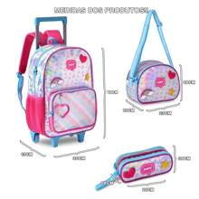 Unicorn Backpack Kit For Girls With Wheels For School - 全息 - 查看 3