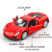 1/36 Scale 918 Spyde Diecast Model Cars,Pull Back Vehicles Toy Cars,Cars Gifts For Boys Girls