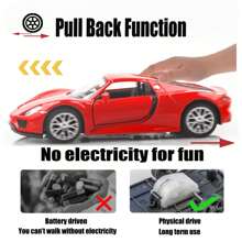 1/36 Scale 918 Spyde Diecast Model Cars,Pull Back Vehicles Toy Cars,Cars Gifts For Boys Girls