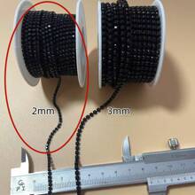 10 Yards/Roll Claw Chain Electroplated Diamond Chain, Crystal Rhinestones Close Chain For Party Dress Decor, Christmas Decoration, Clothing Accessories, DIY Nail Art, Phone Case Decoration - Black - View 14