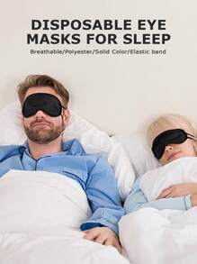 1/5/10pcs Light Blocking One-Time-Use Eye Mask, Breathable Polyester Eye Covers For Sleeping, Travel, Hotels; With Complementary Earplugs,School,Back To School,Travel,Travel Essentials,Home Essentials,Eye Mask,Sleep Mask - Multicolor - View 2