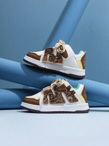 Primavera/Outono Novos Sapatos de Skate de Cano Baixo para Crianças, Tênis Esportivos Casuais da Moda para Meninos e Meninas, Antiderrapantes e Duráveis